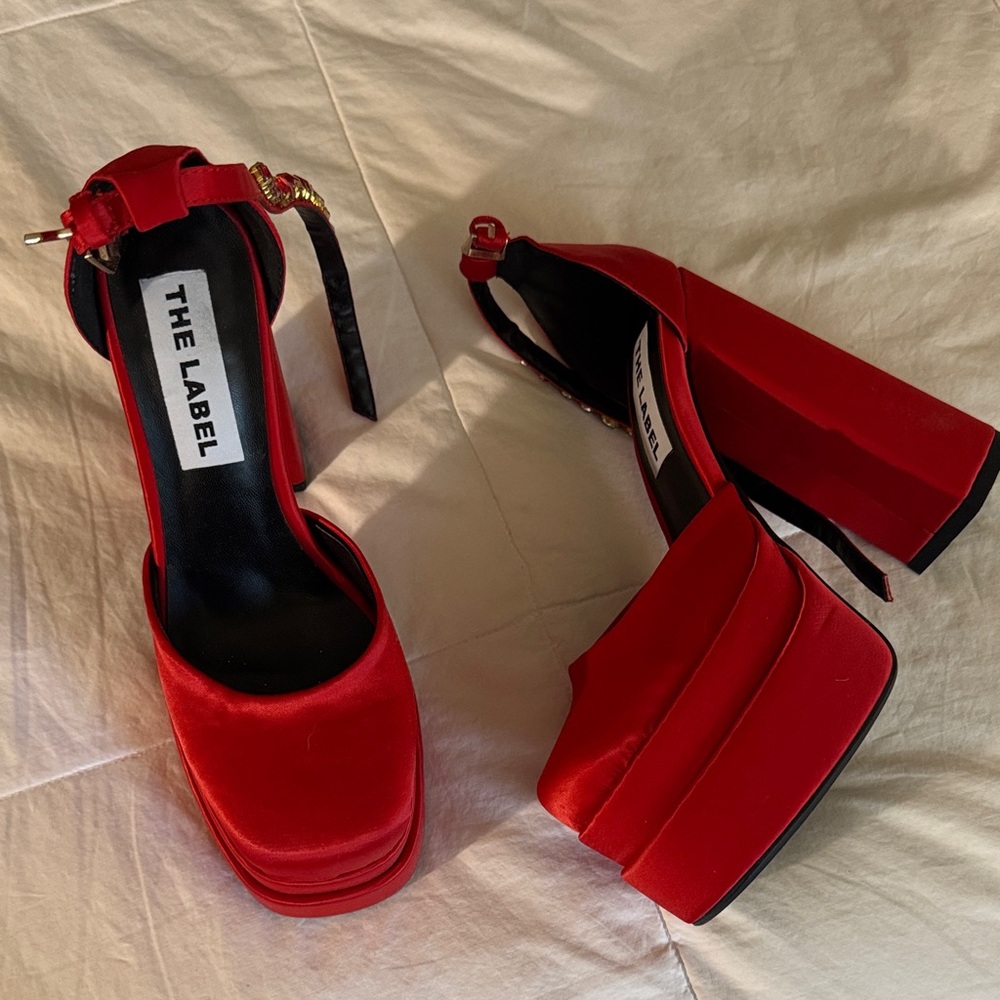 Red Platform Heels